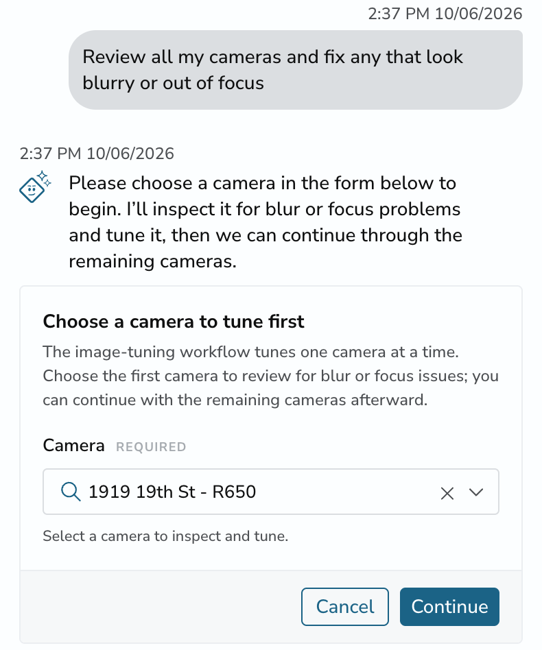 Use Rhombus MIND to configure camera settings